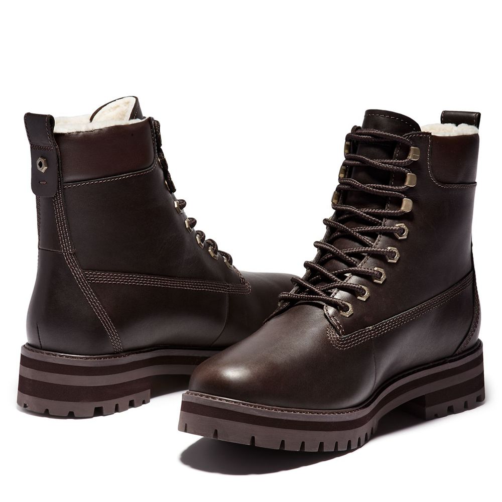 Ghete Iarna Timberland Barbati Maro Inchis - Courma Guy Waterproof - Romania - JZMFYK562